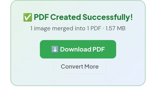 PDF created successfully from image, ready to download
